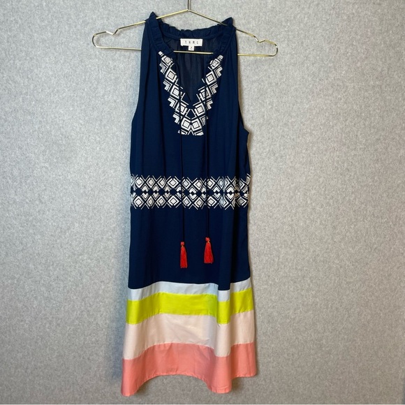 THML Embroidered Multi Stripe A Line Dress - Picture 3 of 8